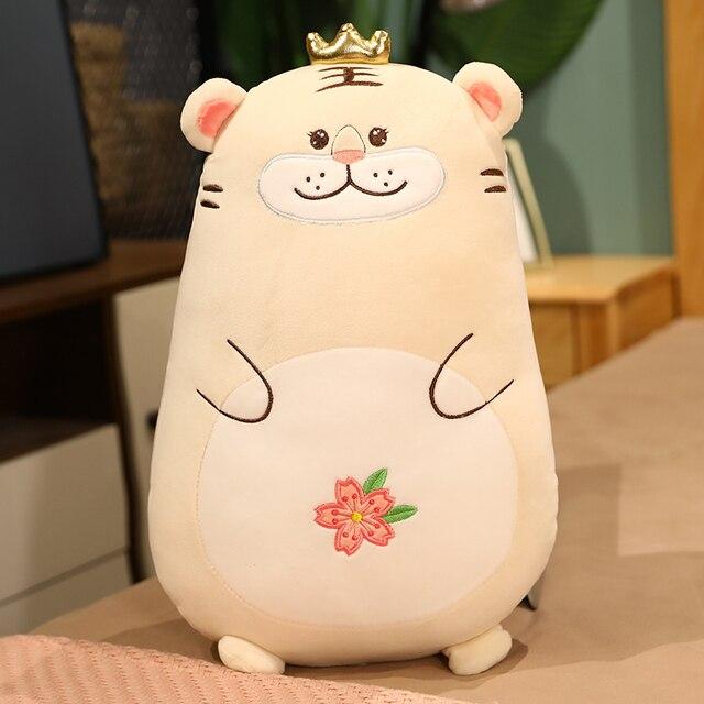 Lovely Crown Tiger Plush Toys Stuffed Soft Cute Animal Kawaii Pillows Sleeping Cushion For Kids Baby Birthday Gift