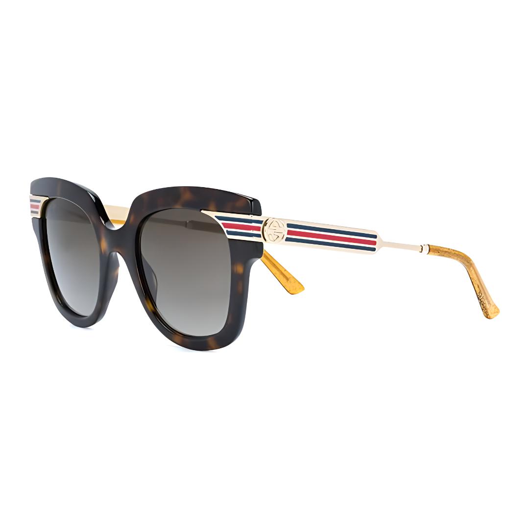 

GUCCI Temples Log Acetate Square Sunglasses Women s Tortoiseshell 50
