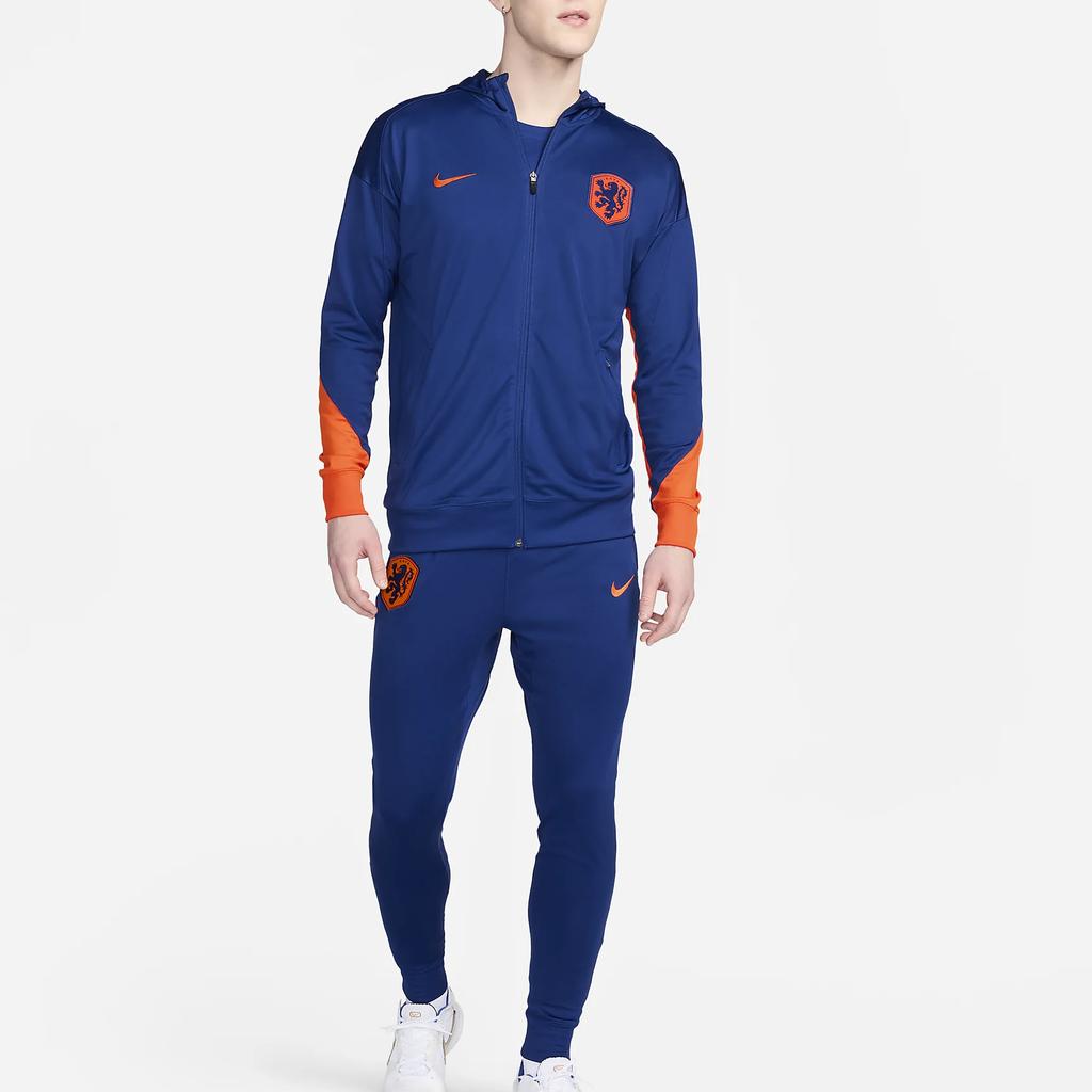 Nike Netherlands National Team Hooded Knit Sports Slim Fit Moisture-Wicking Comfortable Long Sleeve Pants Football Set Men Sportswear FJ2353-455