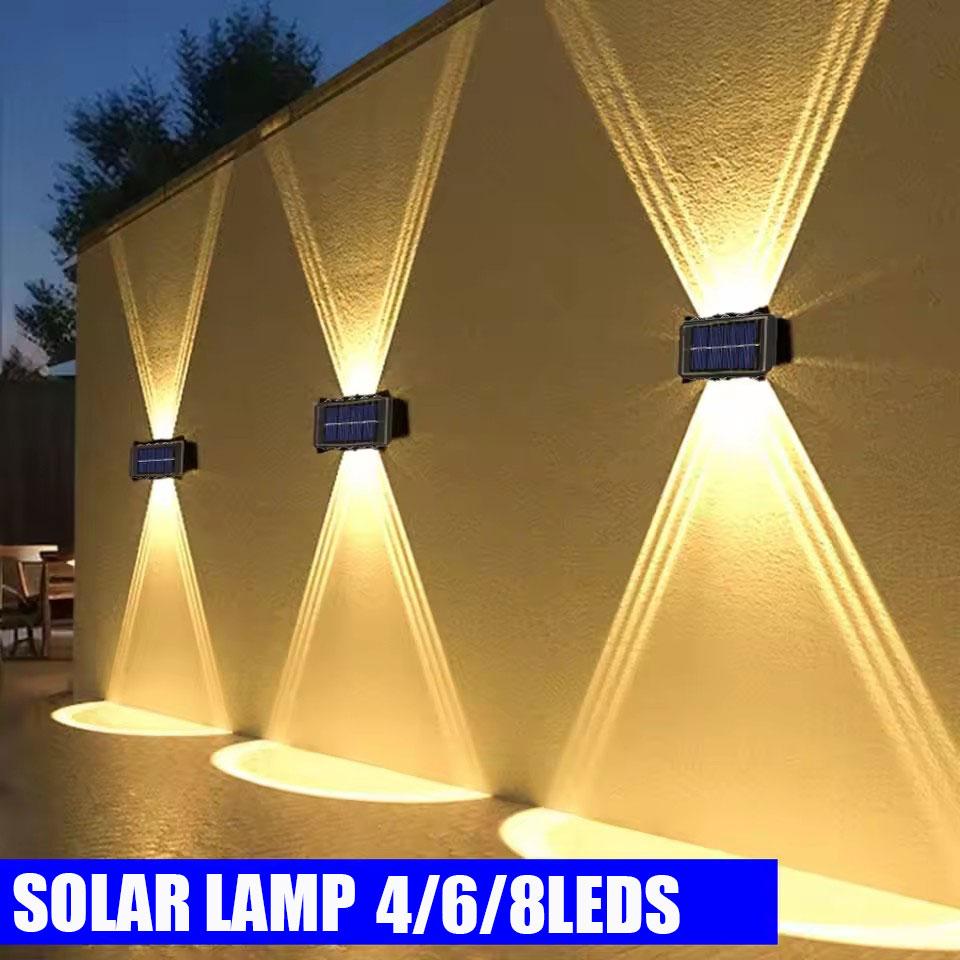 Solar Wall Light Waterproof Led Courtyard Street Exterior Garden Wall Lamp Solar Home Decoration House Outdoor LED Wall Lighting