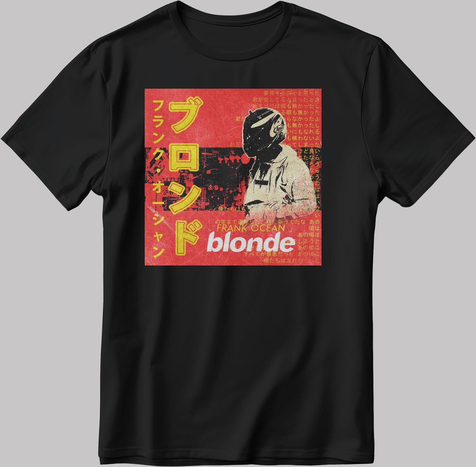 Album Cover Frank Ocean Blonde Short Sleeve White-Black Men s / Women s T-Shirt S513 L