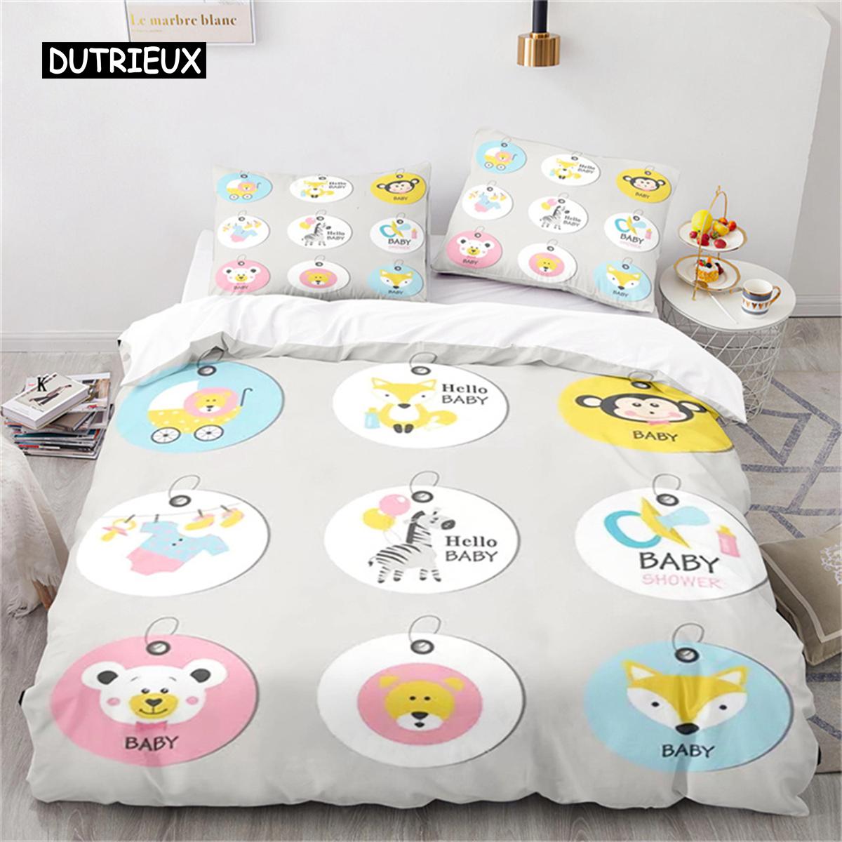 

Пододеяльник Милый Мультяшный Король Животных для Детей Девочек Мальчиков Подростков Подарок Милый Динозавр Собака Покрывало Микрофибра Постельное Белье Спальня EU single(135x200cm)