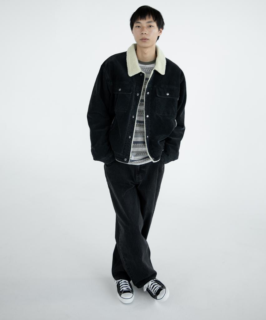Thisisneverthat Sherpa Lined Corduroy Trucker Jacket Black