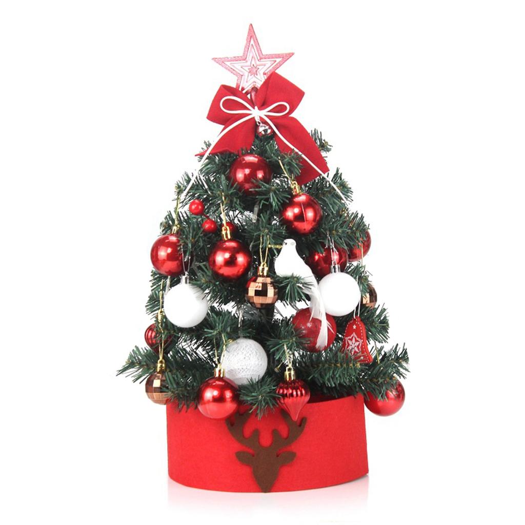 Mini Xmas Tree PVC Artificial Desktop Decorative Small Xmas Tree with Star Tree Topper for Holiday Home Decor