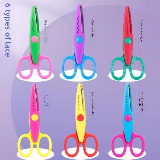 

Ручний фотоальбом та ножиці для колекції фотографій, Дитячі безпечні мереживні ножиці, Веселі ножиці для дитячих садків, Ножиці для фото Postmark paper 1pc