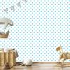 Hearts Wallpaper White, Celadon and Turquoise 50x1000
