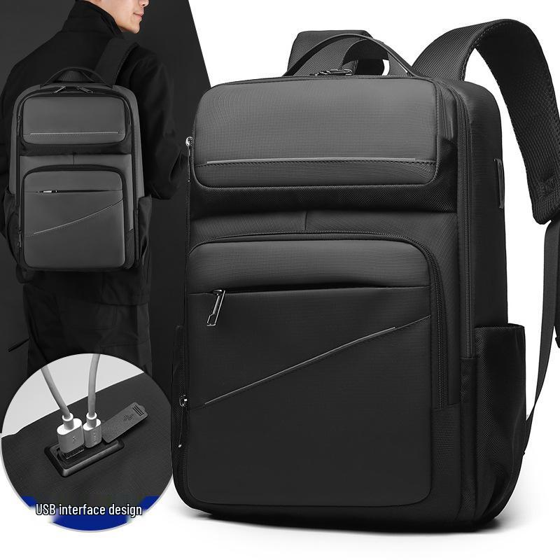 Expandable Waterproof Men's Large Capacity Laptop Backpack for Travel and School