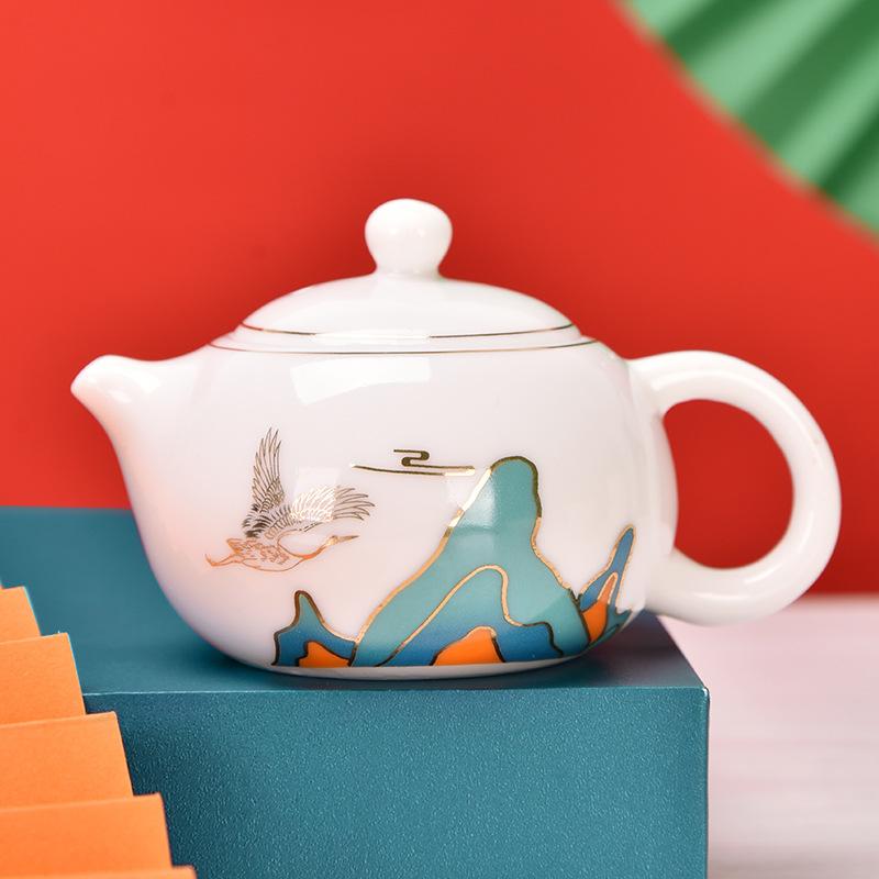 Suet jade Kung Fu tea set merchandise company business Mid-Autumn Festival f real estate opening event gifts