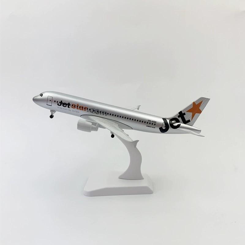 20cm A320 Jetstar Airways Model Diecast Metal Alloy Aircraft With Airplane Base Adults Collection Decoration Plane Gift