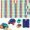 Mimoqk Interactive Race Track Set with LED Lighting Remote Control Toy Cars for Kids Boys Girls Living Room Bedroom Family Activity Party Gift