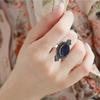Blue Sapphire Gemstone Handmade Silver Jewelry  "7"