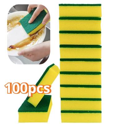 10 20 30 50 100Pcs Heavy Duty Kitchen Scrub Sponges, Non Scratch Dishwashing Scouring Pads for Pots Pans Rust Stain Removal
