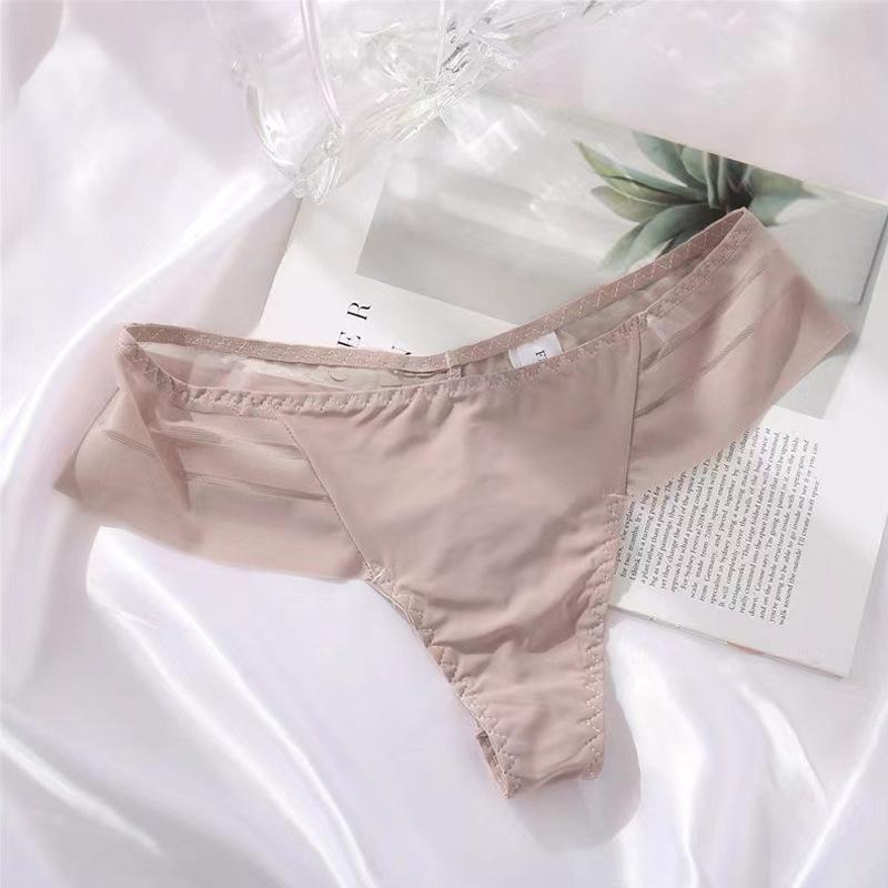 

Большие стринги из ледяного шелка в стиле пэчворк с кружевом в полоску, бесшовные, цельные, спортивные, для фитнеса, с высокой эластичностью, приподнимающие бедра, футболки XL хаки