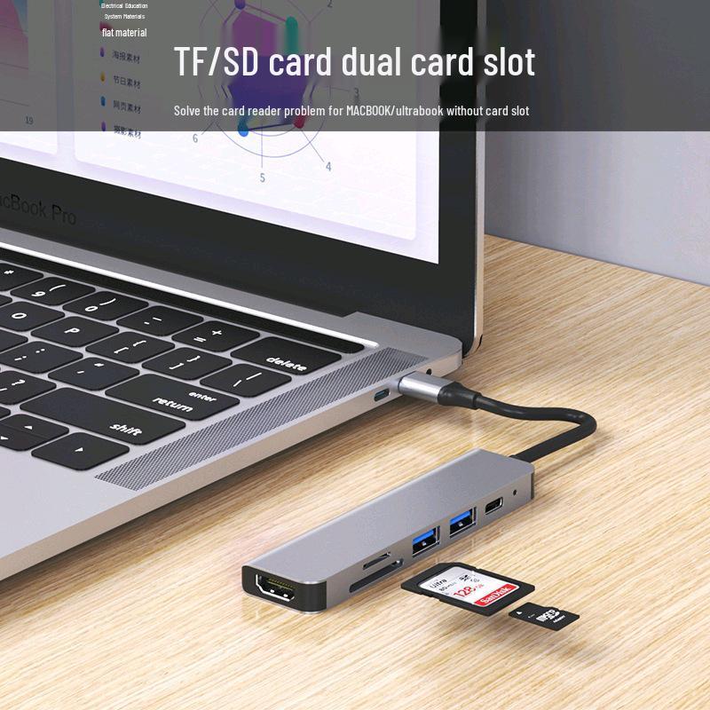 

4K USB-C Hub: Multifunctional Expansion Dock with 6-In-1 Ports