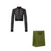 GUCCI Gg Jersey Jacquard Cropped Top Black/Orange 689201-XJEFU-1117