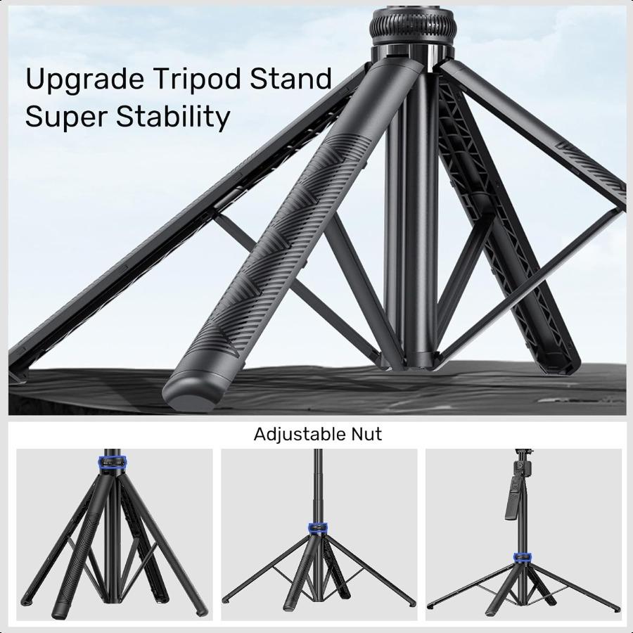 Auto Face Tracking Selfie Stick Tripod for iPhone with Light360 Rotation That Follows Your Movement 63 Phone Camera Tripod Stan