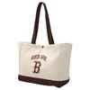 New MLB Cotton Tote Bag, Shopping Bag, Shoulder Bag Regular Unisex Red & Brown & Cream 3AORV015N