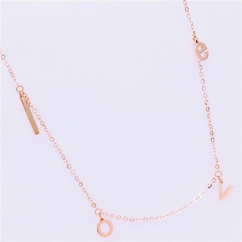 Exquisite Russian Purple Gold Fringed Letter Love Anklet Plated Rose Gold Japanese And Korean Simple Love Anklet Jewelry