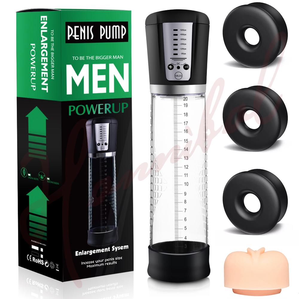 Hannibal Electric Penis Pump Male Masturbator Vacuum Pump Extender Enlarger Dick Cock Pump Adult Delayed Ejaculation