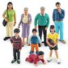 Realistic Family Member Figurines Set Including Grandpa Grandma Dad Mom And Kids For Collecting And Display