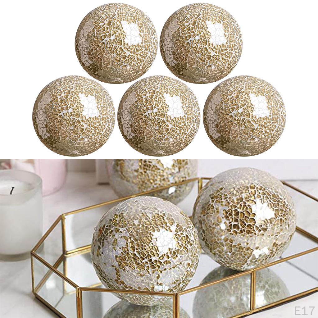 -Ball Balls Set Centerpieces Bowls 8cm Glass for Coffee Table Decor