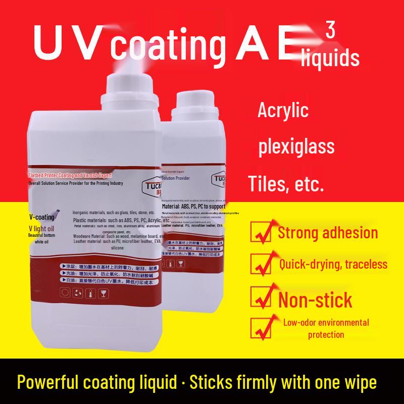 

UV Ink Adhesion Enhancer for Glass, Ceramic, Acrylic, and Wine Bottles - Over 100 Tile Grid UV Coating Liquid