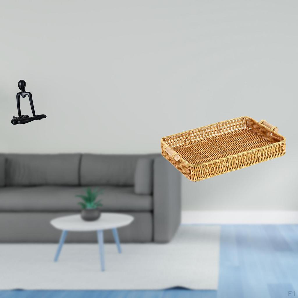 Abstract Sculpture Ornament for Bedroom Bookshelf Cabinet with Woven Fruit Basket Snack Bowl Bread