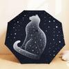 Starry Night Cat: A Unique Day Companion - Auto-Opening/Closing Umbrella, Outdoor Travel Accessory, Lightweight and Durable