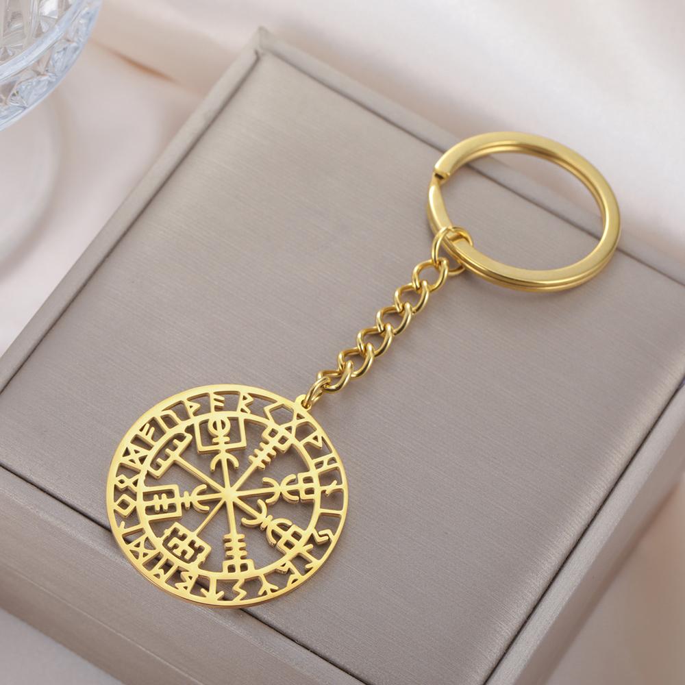 Dawapara Vegvisir Pendant Necklace Nordic Runes Compass Necklace Protection Amulet Stainless Steel Jewelry