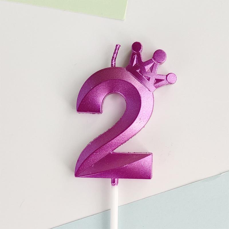 

2025 Золотая Корона Цифровая Свеча Номер Свеча для Торта на День Рождения Детей Свеча для Свадебного Торта Украшение для Торта Свеча с Цифрой 0-9 2 pcs