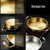 Korean Stainless Steel Double Ear Golden Soup and Seafood Pot - Mini Flat Bottom Hot Pot Basin