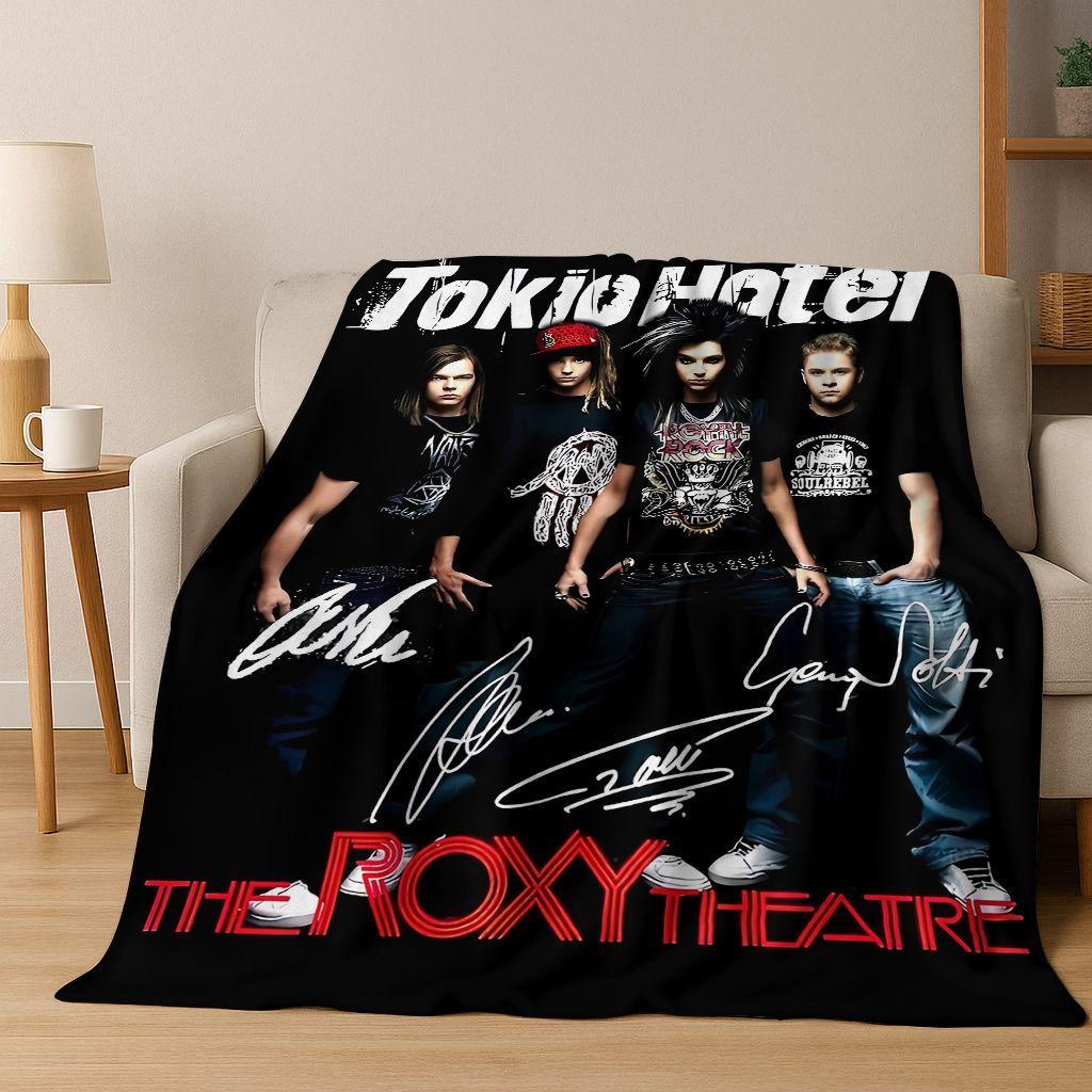 Coperta in Flanella Artistica Tokio Hotel Bill Tom Kaulitz Rock Music, Morbida e Accogliente Coperta da Divano/Letto per Casa Camera da Letto Coperta Regalo
