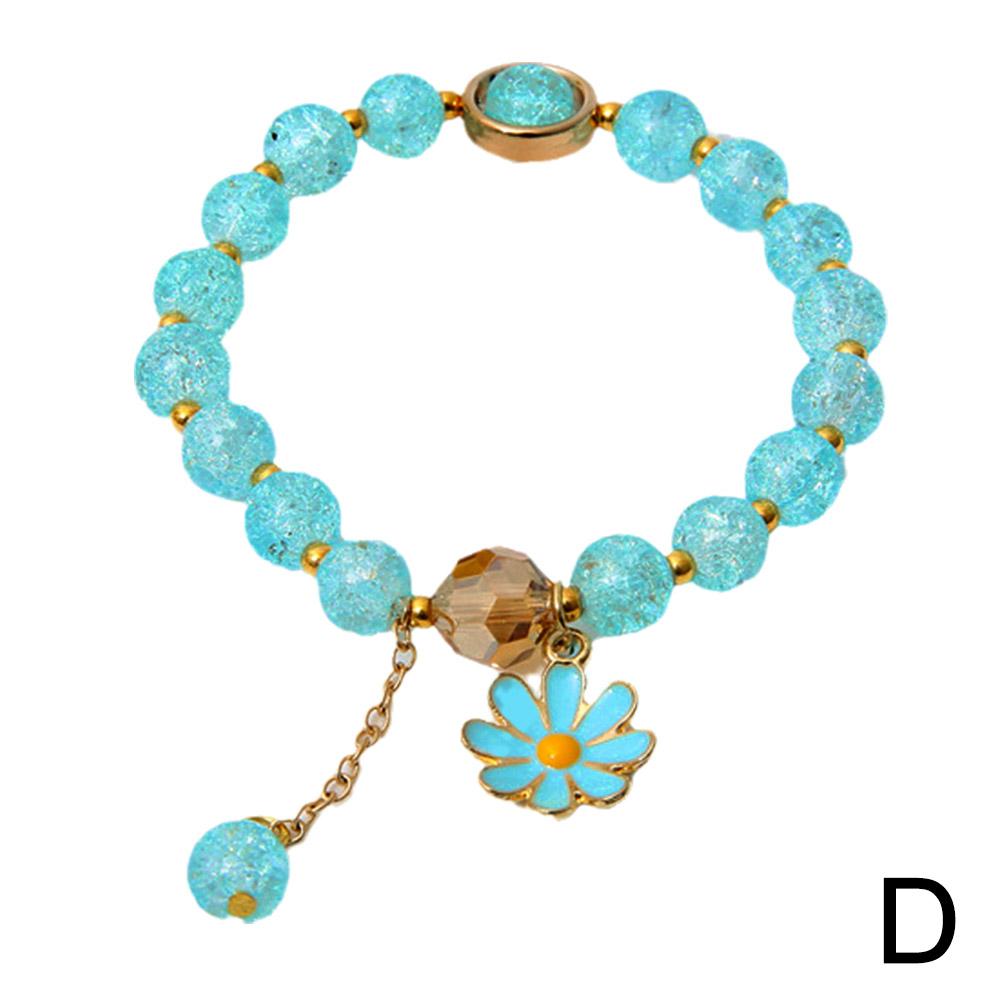 Multi-Color Daisy Flower Beaded Bracelet Ins Niche Minimalist Hand Jewelry Korean Cold Style for Women Perfect for Solo or Stack