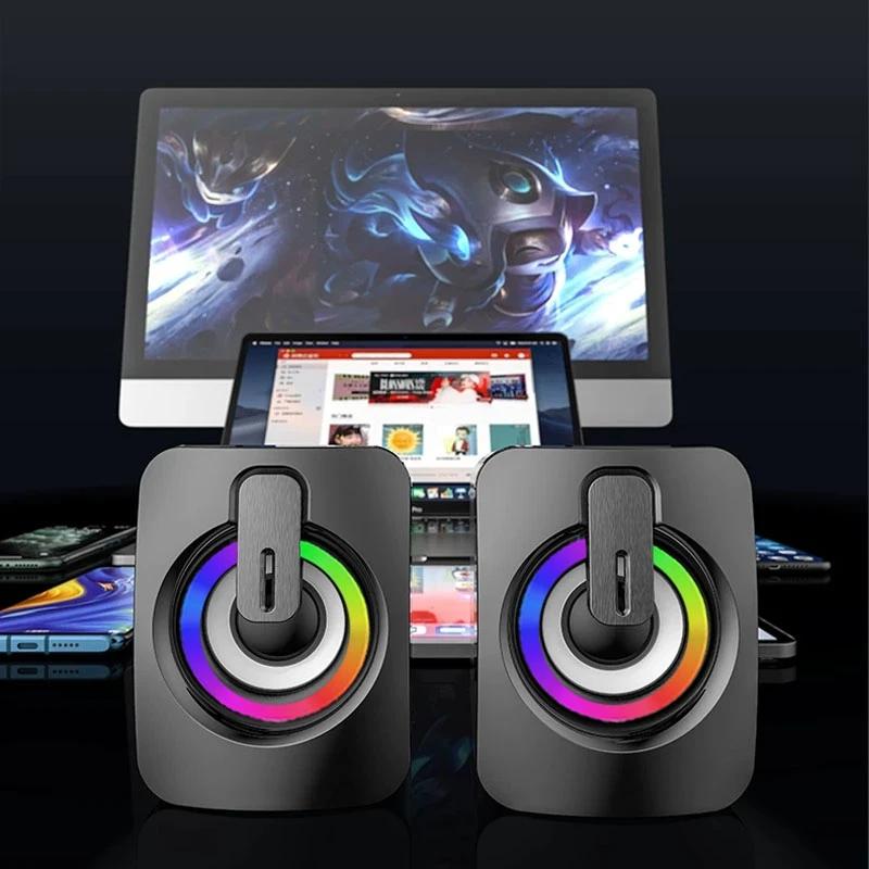 Altoparlante per PC Laptop Desktop Caixa De Som Bluetooth Scatola Sonora Portatile Musica Senza Fili Cavo USB Mini Colonna Acustica