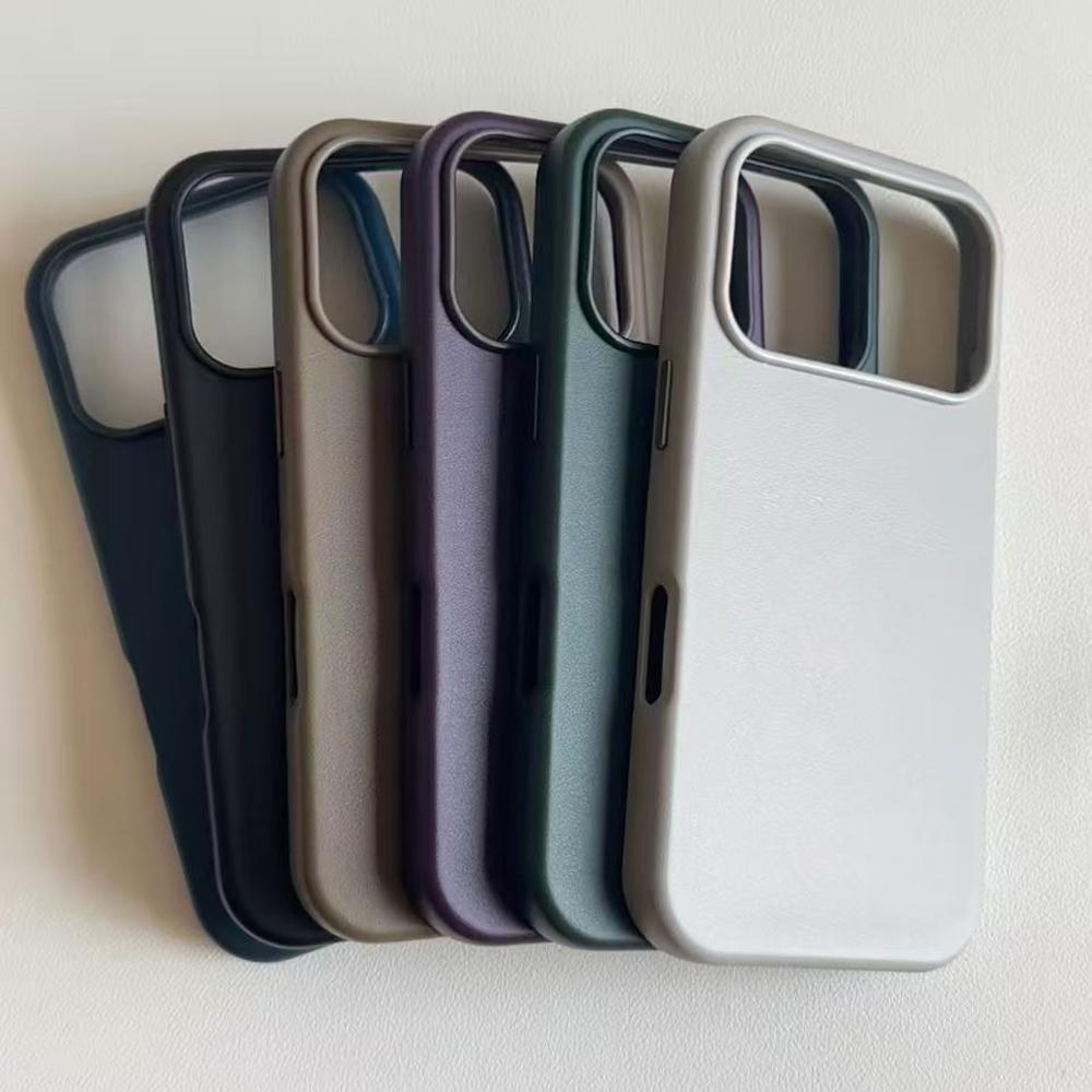 Business Official Solid Color For Magsafe Leather Case For iPhone 17 Pro Max Air 16 15 14 13 Strong Magnetic Wireless Charging Anti Drop Protect Cover
