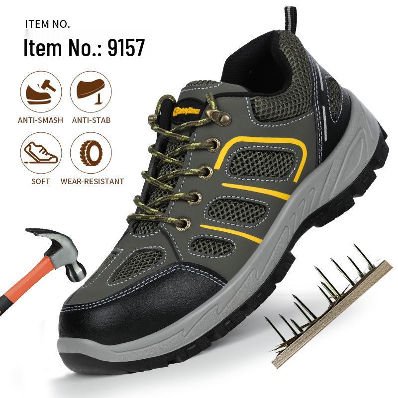 Spring Safety Work Shoes: Anti-Smash, Puncture-Resistant, Durable Soles, Oil, Acid & Alkali Resistant for Construction Sites