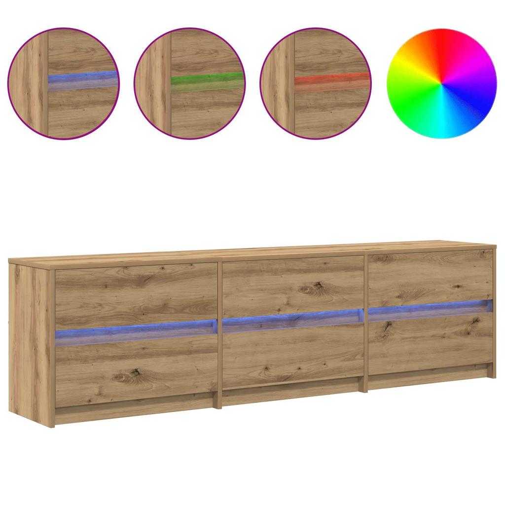 TV Units 2 Pcs Artisan Oak 180 X 34 X 50 Cm Engineered Wood