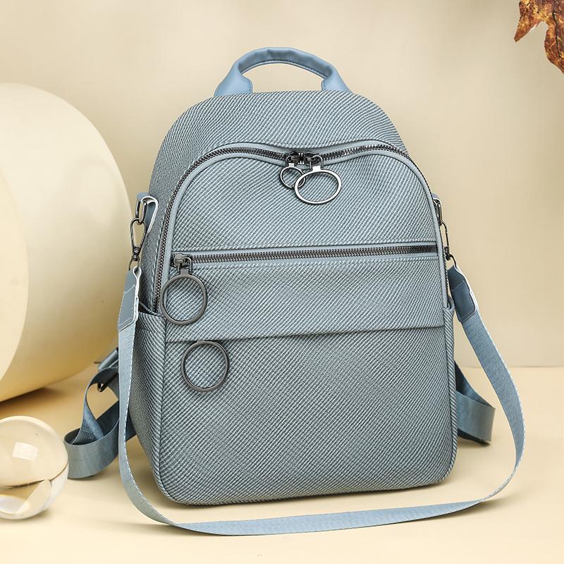 Solid Color Women's Multi-Function Backpack Large Capacity Commuter Travel Backpack