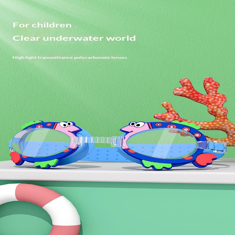 Children'S Swimming Goggles Hd Anti-Fog Waterproof Professional Swim Glasses With Swim Cap Set For Boys Girls
