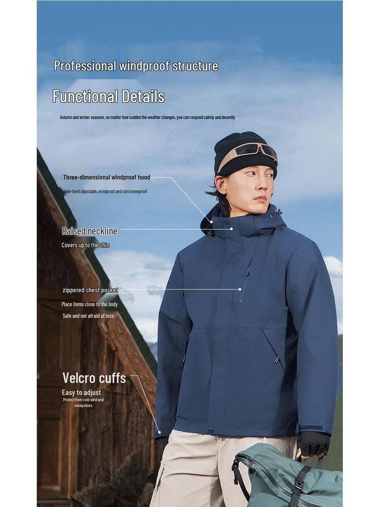 Women's Autumn/Winter Three-in-One Mountaineering Jacket with Custom Logo for Company Workwear