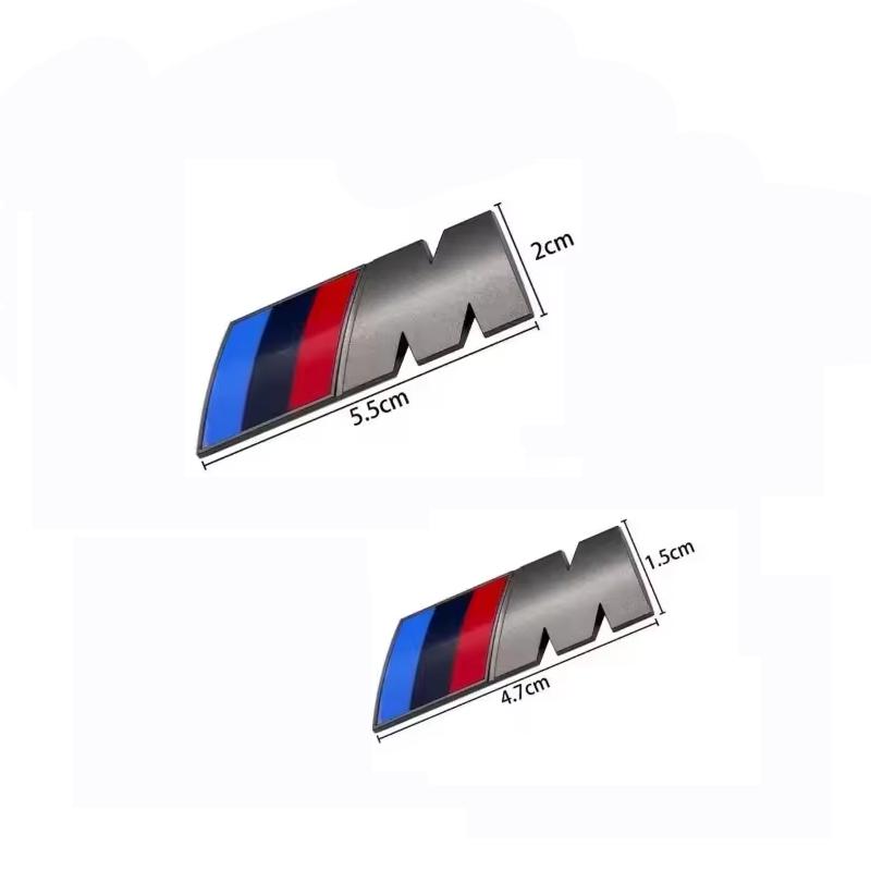 BBKT7 1PCS Sport Black Silver Replacement Rear Trunk Emblem Badge For BMW M ABS Logo Side Label Sports Displacement M badge Sticker