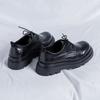 Derby shoes men's low-top Martin boots platform work shoes British casual cool black small leather shoes-R