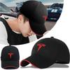 1pc Car Embroidery Logo Cotton Adjustable Versatile Baseball Cap For Tesla Model 3 S X Model Y Roadster Auto Valve Accessories