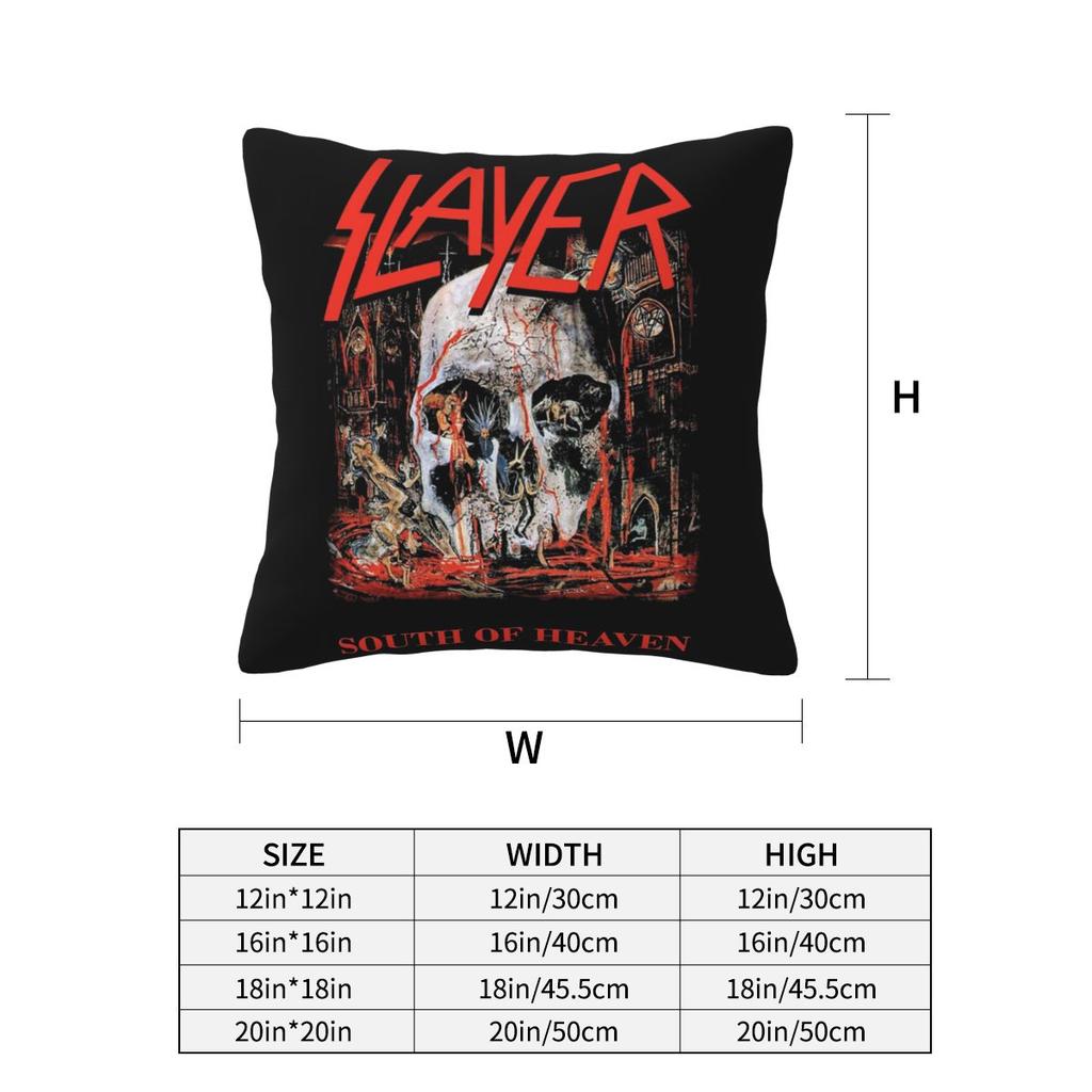 South Of Heaven Slayer Square Pillowcase Pillow Cover Cushion Decor Comfort Throw Pillow for Home Bedroom