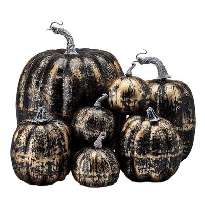 7pcs Simulated Pumpkin Glossy Paint Lightweight Creative Reusable Foam Pumpkin for Decoration Prop