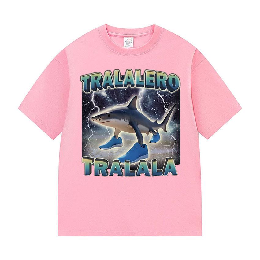 Tralalero Tralala Funny Shark Meme T-shirt fashion Cozy Shark With Shoes Gifts T Shirts Men's Women summer O-Neck Cotton T Shirt