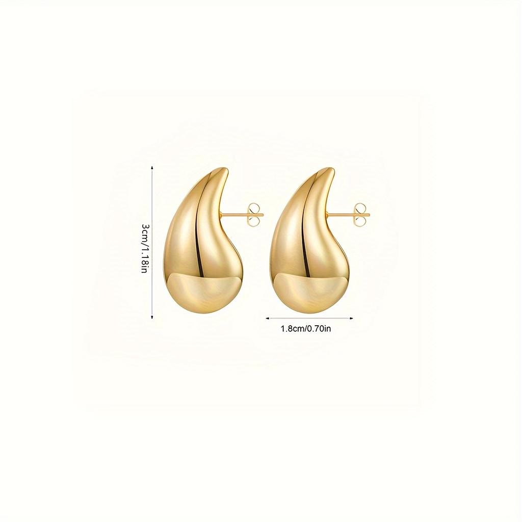 1 Pair of Luxurious Feng Shui Teardrop Stud Earrings Dramatic Valentine's Day Style Exquisite Valentine's Day Gift