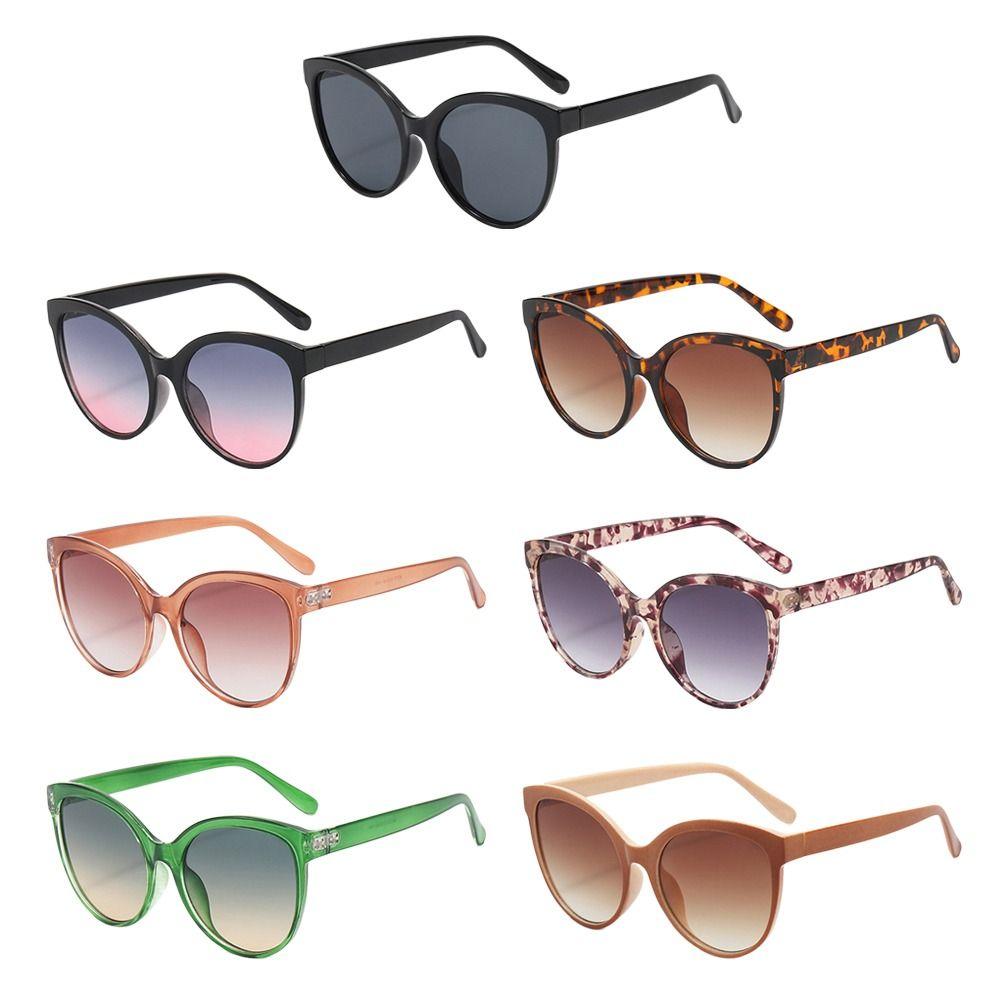 Summer Fashion Cat Eye Large Frame Sunglasses Retro Women UV400 Protection Shades Eyewear Casual Driving Glasses