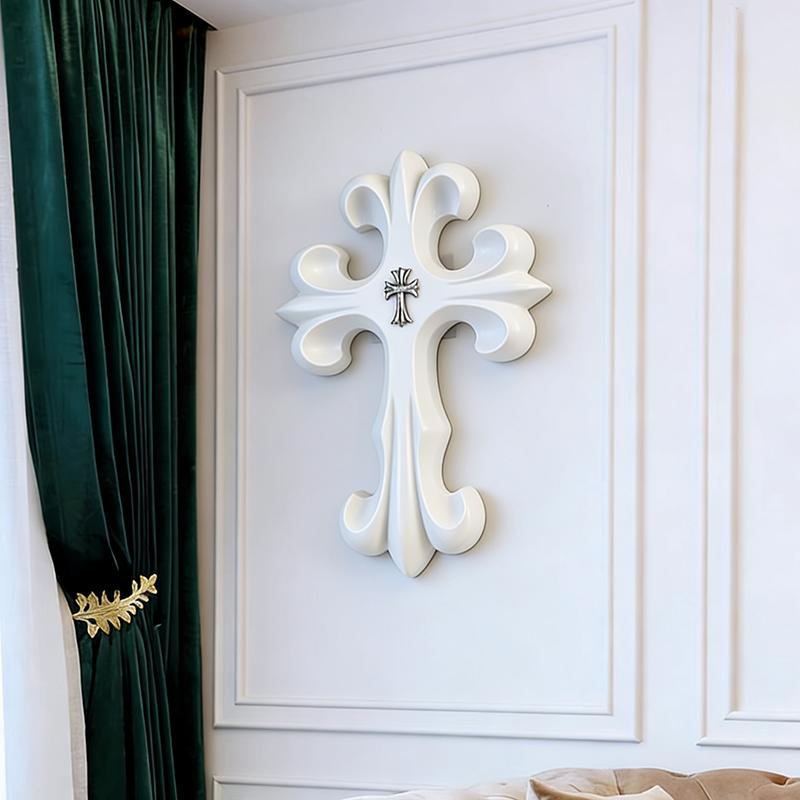 Miniso Vintage Cross Ornament Retro Carving Cross Decoration Home Living Room Bedroom Wall Decoration Gift