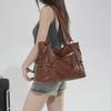 Large Leather Tote Bag with Front Zip Pocket and Adjustable Straps Stylish Women's Everyday Shoulder Bag